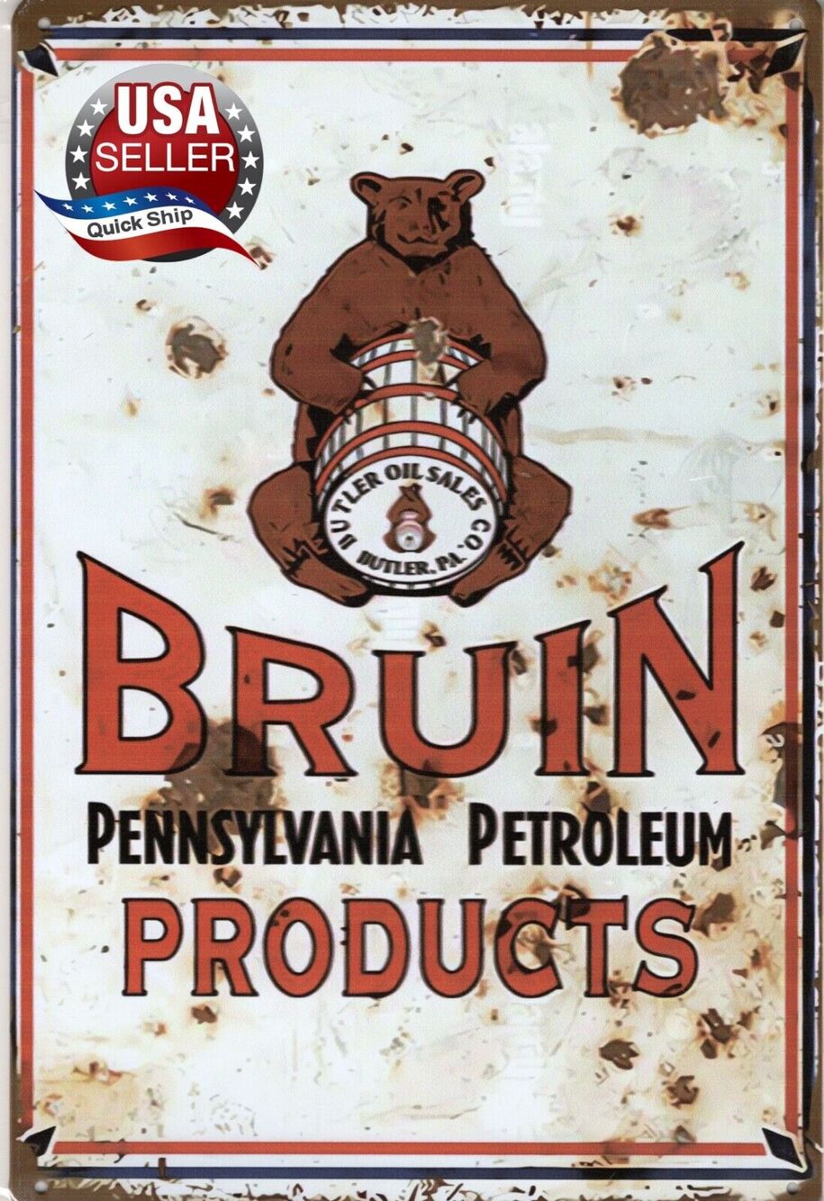 Tin Sign • Petroliana • Bruin Products Pennsylvania Petroleum • Butler Oil Co.